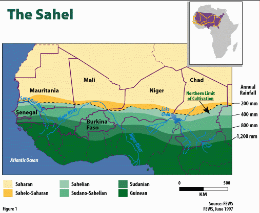 Le Sahel et ses différentes zones de végétation et de climat