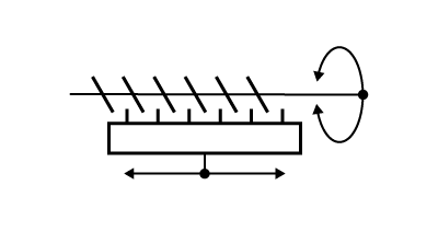 Symbole du mécanisme de vis sans fin et crémaillère