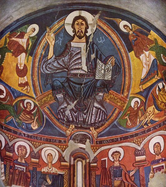 Fresque du 12e siècle ornant une église romane