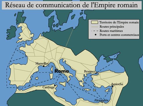 Les routes terrestres et maritimes romaines