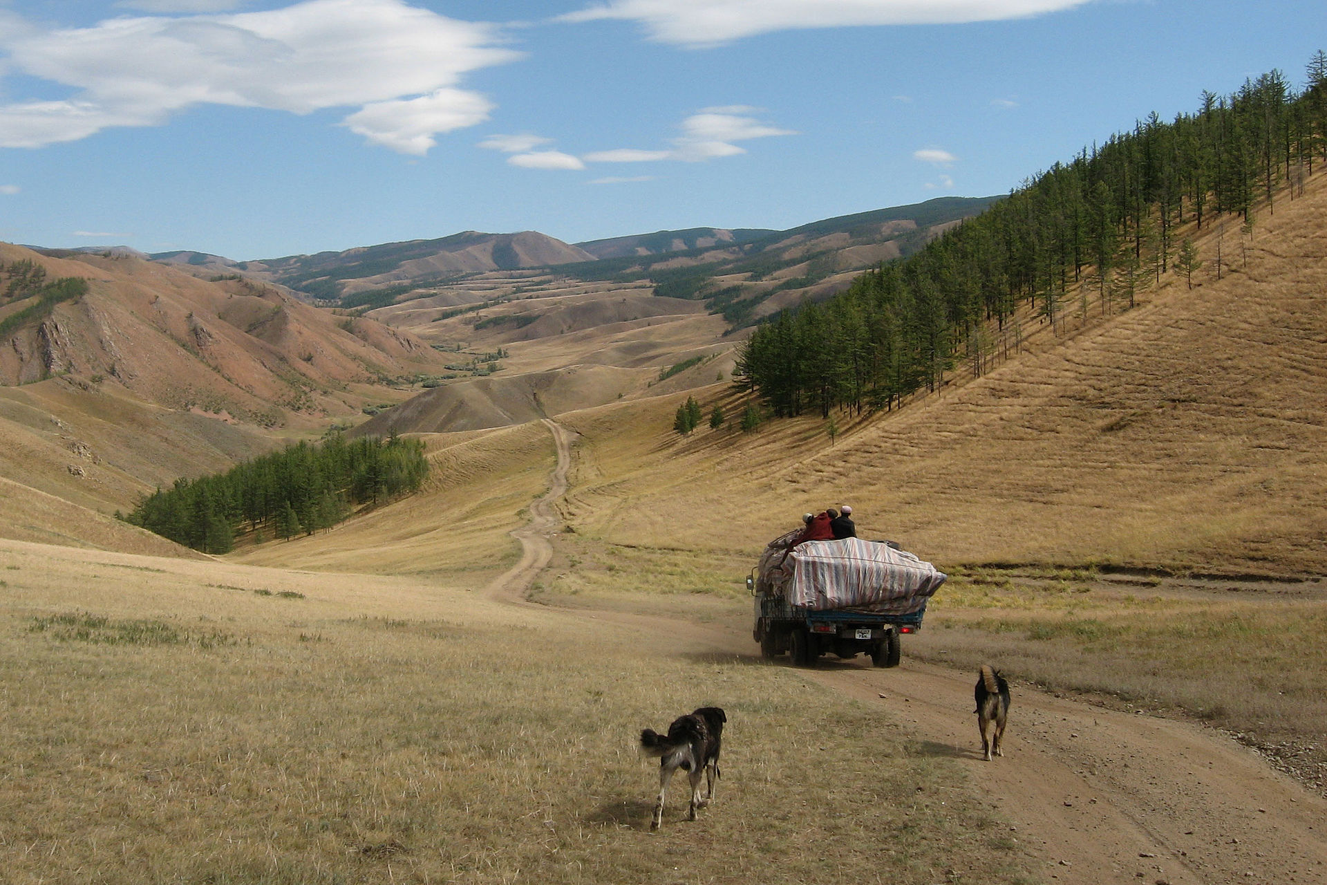 Mongols se déplaçants leur campement