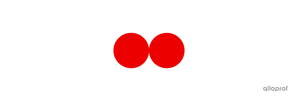 La molécule de dioxygène, formée de deux atomes d’oxygène et représentée selon le modèle atomique de Dalton.